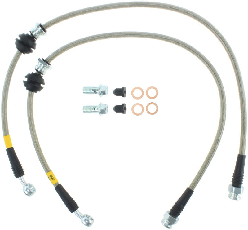 STOPTECH 08-10 MITSUBISHI LANCER STAINLESS STEEL FRONT BRAKE LINES, 950.46008 - eliteracefab.com