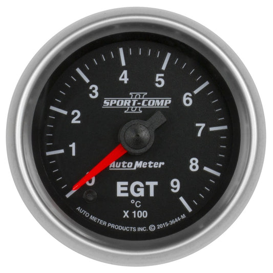 Autometer Sport-Comp II Gauge Pyrometer (Egt) 2 1/16in 900c Digital Stepper Motor Sport-Comp II 3644-M