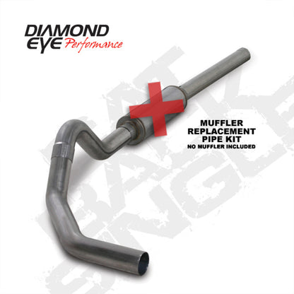Diamond Eye KIT 4in CB MFLR RPLCMENT PIPE SGL SS: 2004.5-2007.5 DODGE CUMMINS 600 Diamond Eye Performance