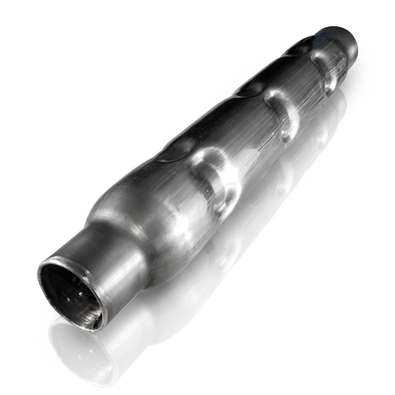 Stainless Works 2.5in CHAMBERED ROUND MUFFLER (MILL FINISH) Stainless Works