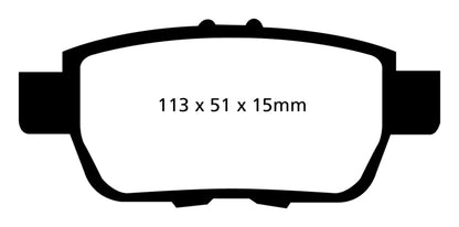 EBC 09-14 Acura TL 3.5 Yellowstuff Rear Brake Pads - eliteracefab.com