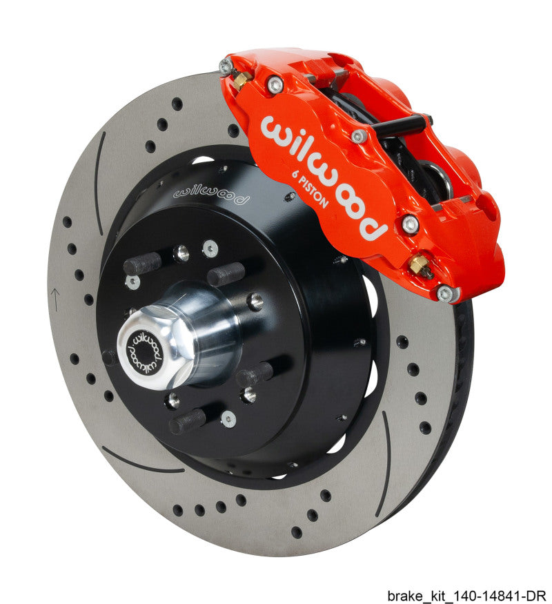 Wilwood Narrow Superlite 6R Red Front Big Brake Kit Ford 14in Drilled/Slotted Rotor Wilwood