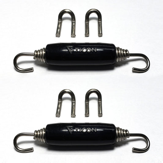 Stainless Bros Spring Tab Kit - 5 Pack SS304 (5 Springs 10 Hooks and 5 Black Silicone Sleeves) Stainless Bros