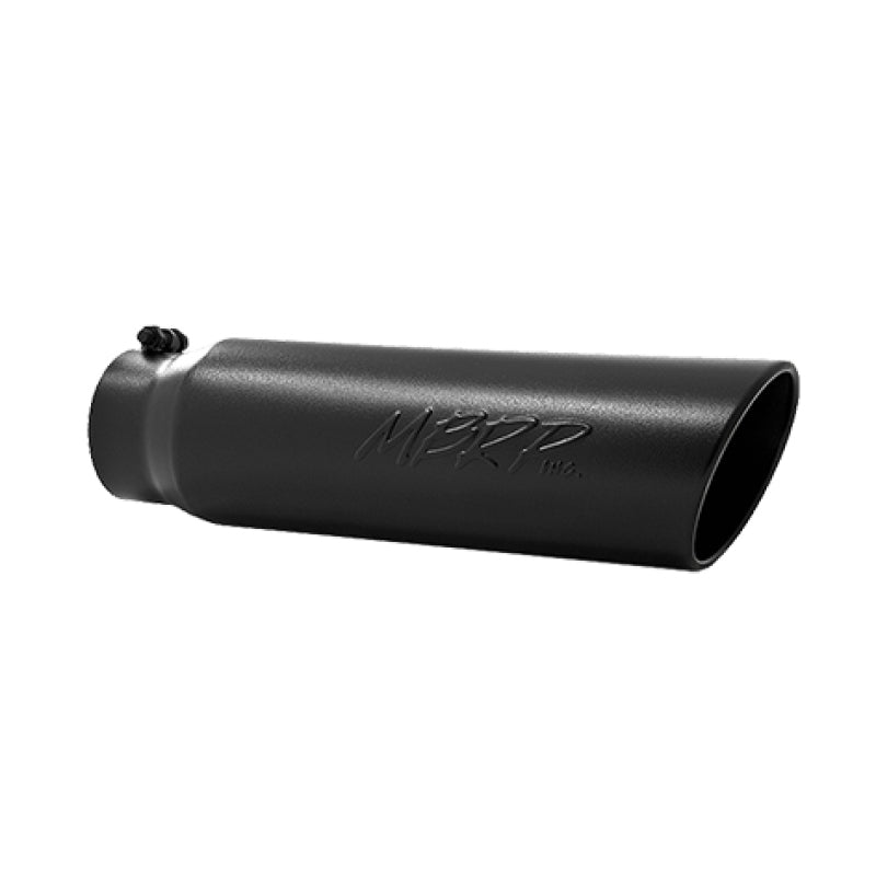 MBRP Universal 5in OD Angled Rolled End 4in Inlet 18in Lgth Black Finish Exhaust Tip - eliteracefab.com