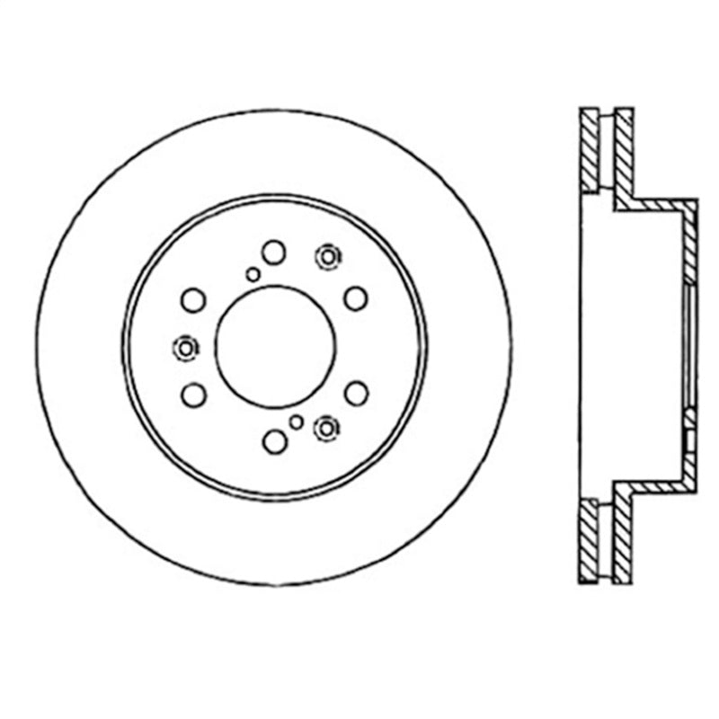 STOPTECH 05-10 GMC SIERRA 1500 (W REAR DRUM) / 07-09 GMC YUKON FRONT LEFT SLOTTED & DRILLED ROTOR, 127.66057L - eliteracefab.com