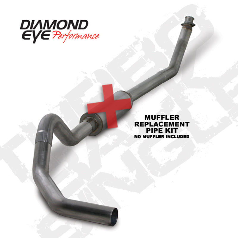 Diamond Eye KIT 4in TB MFLR RPLCMENT PIPE SGL SS: 98.5-02 DODGE CUMMINS 5.9L Diamond Eye Performance