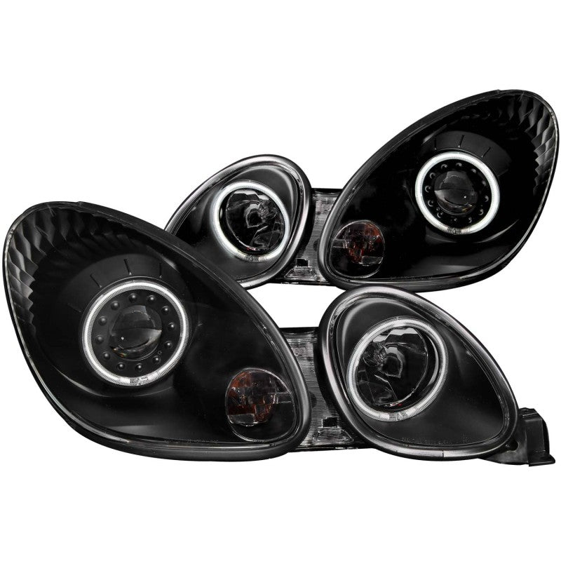 ANZO USA Lexus Gs300 Projector Headlights W/ Halo Black; 1998-2005 - eliteracefab.com