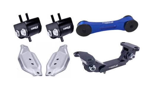 Torque Solution Engine / Trans / Blue Pitch Mount Kit w/ Mount Plates for 2002+ Subaru WRX /STi - TS-SU-123BU.2-PL