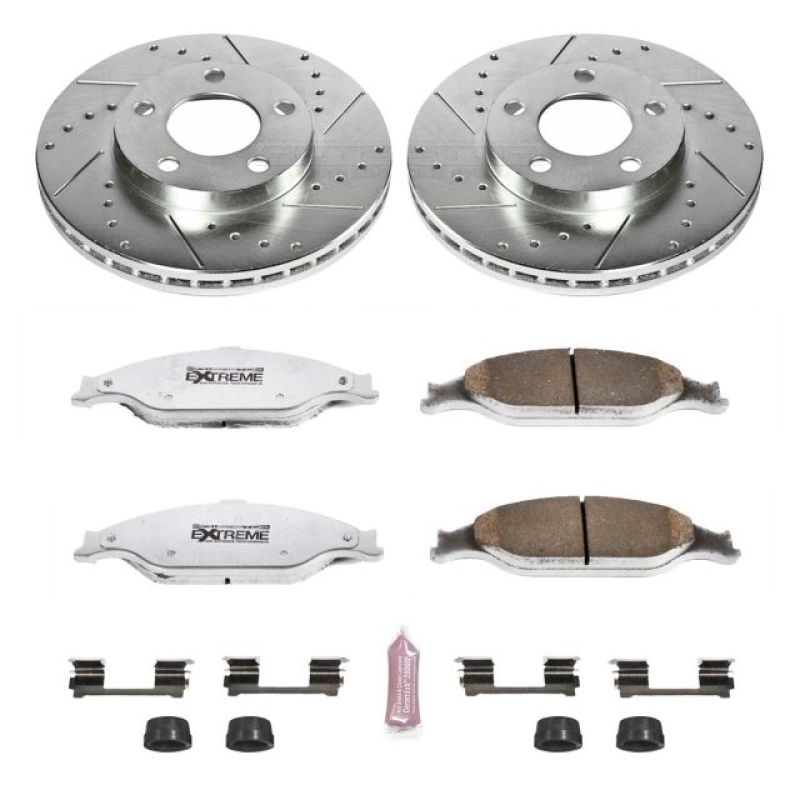 Power Stop 99-04 Ford Mustang Front Z26 Street Warrior Brake Kit - eliteracefab.com