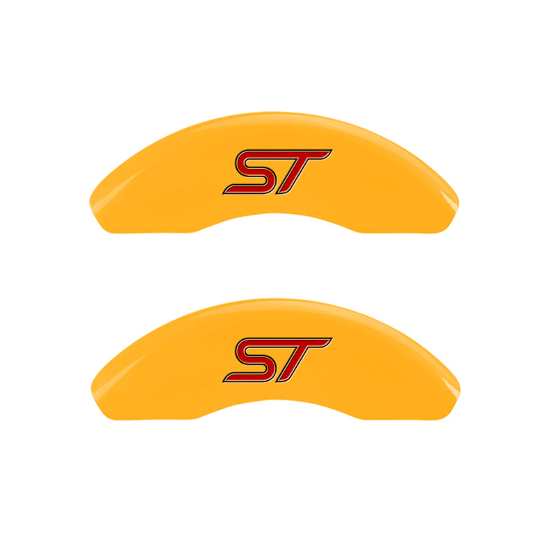 MGP 4 Caliper Covers Engraved Front & Rear No bolts/ST Yellow finish black ch MGP