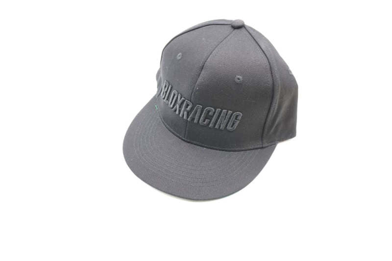 BLOX Racing Snapback Cap Black with Black Logo - Blox Racing - New Style Flat Bill BLOX Racing