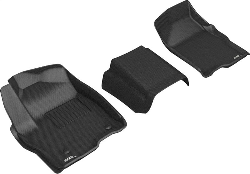 3D MAXpider 19-21 GMC Sierra Silverado Double/Crew Bench Seat Kagu 1st Row Floormats - Black 3D MAXpider