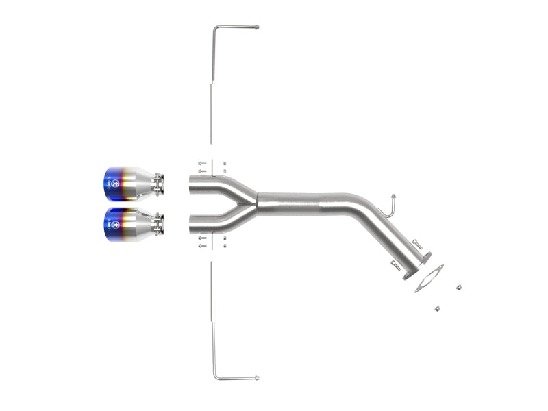 aFe Takeda 3in-2.5in 304 SS Axle-Back Exhaust w/Blue Flame Tip 19-20 Hyundai Veloster I4-1.6L(t) - eliteracefab.com