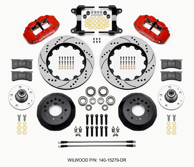 Wilwood Narrow Superlite 6R Front Hub Kit 14.00in Drill Red 82-92 Camaro//Firebird Wilwood