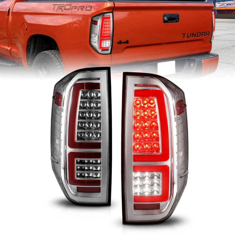 ANZO 2014-2021 Toyota Tundra LED Taillights Chrome Housing/Clear Lens - eliteracefab.com