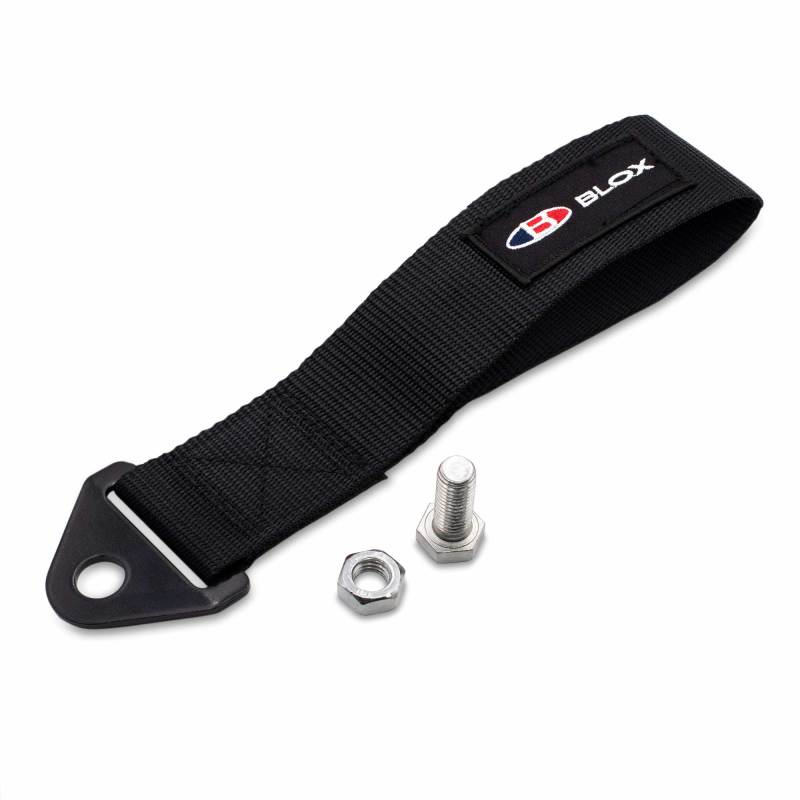 BLOX Racing Universal Tow Strap With BLOX Logo - Black - eliteracefab.com