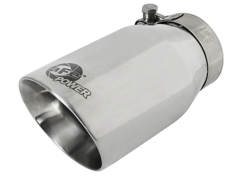 aFe MACH Force-Xp Universal 304 SS Single-Wall Clamp-On Exhaust Tip - Polished aFe