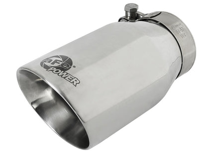aFe MACH Force-Xp Universal 304 SS Single-Wall Clamp-On Exhaust Tip - Polished aFe
