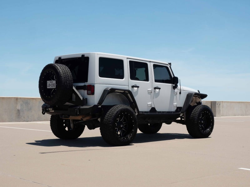 Road Armor 07-18 Jeep Wrangler JK Stealth Front Fender Flare Body Armor w/LED DRL - Tex Blk - eliteracefab.com