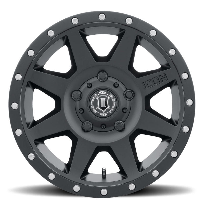 ICON Rebound 18x9 5x150 25mm Offset 6in BS 110.1mm Bore Satin Black Wheel - eliteracefab.com