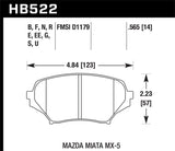 Hawk Performance Blue 9012 Front Brake Pads - HB522E.565