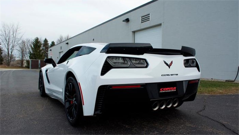 Corsa 15+ Chevy Corvette Z06 (Grand Sport M/T Only) 3in Axle Back Xtreme Exhaust Pol Quad 4.5in Tip - eliteracefab.com