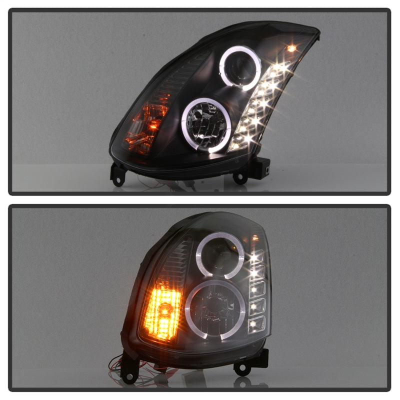 Spyder Infiniti G35 03-07 2DR Projector Halogen - LED Halo DRL Blk High H4 PRO-YD-IG35032D-DRL-BK - eliteracefab.com