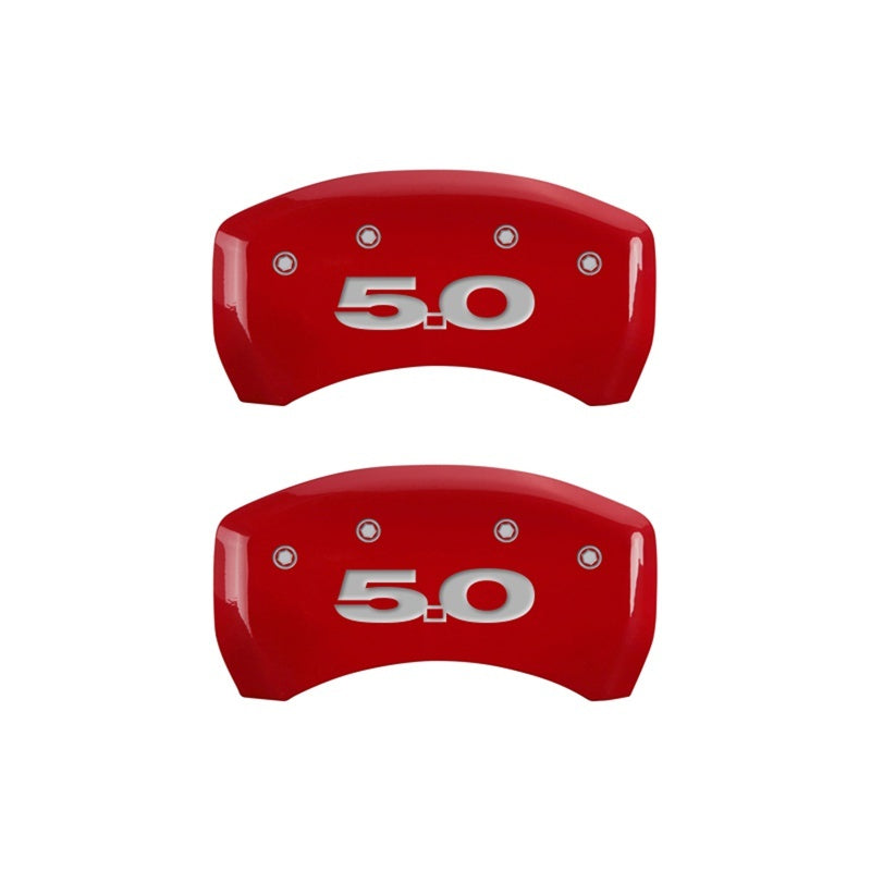 MGP Rear set 2 Caliper Covers Engraved Rear 50 Red finish silver ch MGP