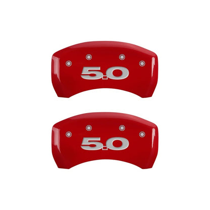 MGP Rear set 2 Caliper Covers Engraved Rear 50 Red finish silver ch MGP