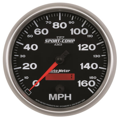Autometer Sport-Comp II 5 inch 0-160MPH Electronic Programmable Speedometer 3689