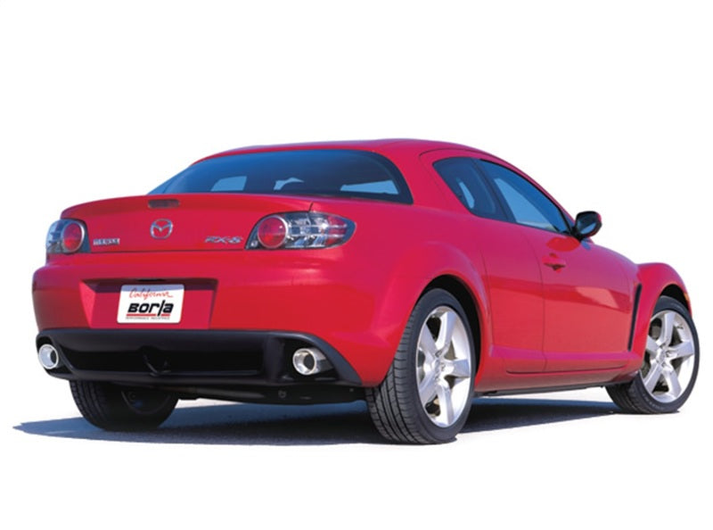 Borla 03-09 Mazda RX-8 1.3L Single Round Rolled Angle-Cut Cat-Back Exhaust - eliteracefab.com