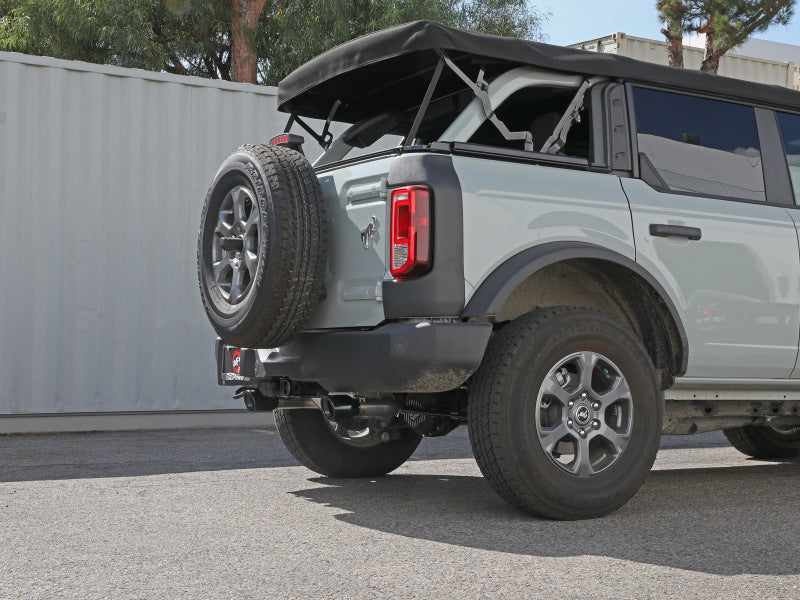 aFe Vulcan 3in 304 SS Axle-Back Exhaust 2021 Ford Bronco L4-2.3L (t)/V6-2.7L (tt) w/ Black Tips - eliteracefab.com