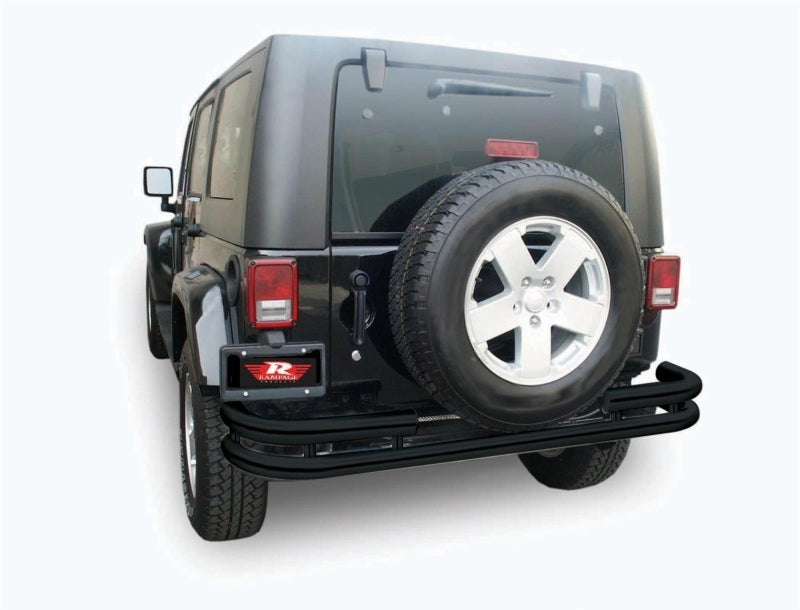 Rampage 2007-2018 Jeep Wrangler(JK) Double Tube Rear Bumper - Black - eliteracefab.com