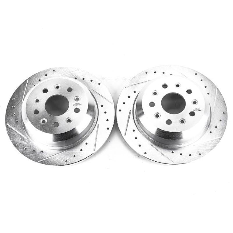 Power Stop 18-19 Jeep Wrangler Rear Evolution Drilled & Slotted Rotors - Pair - eliteracefab.com