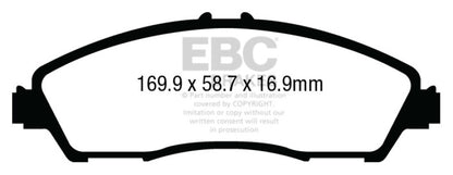 EBC 14+ Acura MDX 3.5 Yellowstuff Front Brake Pads - eliteracefab.com