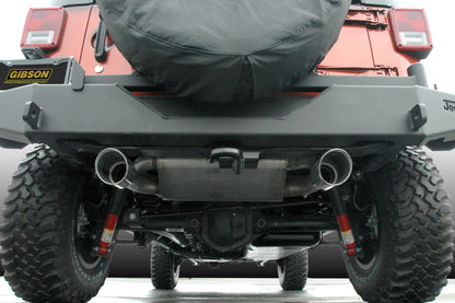 Gibson 12-17 Jeep Wrangler JK Rubicon 3.6L 2.5in Cat-Back Dual Split Exhaust - Aluminized - eliteracefab.com