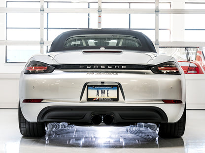AWE Tuning Porsche 718 Boxster / Cayman Track Edition Exhaust - Diamond Black Tips AWE Tuning