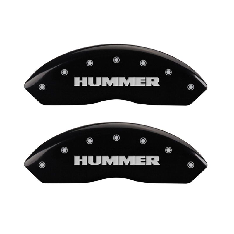 MGP 4 Caliper Covers Engraved Front & Rear Hummer Black finish silver ch MGP