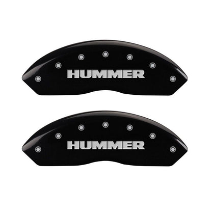 MGP 4 Caliper Covers Engraved Front & Rear Hummer Black finish silver ch MGP