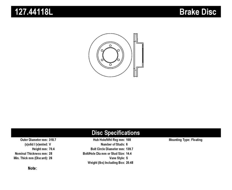 StopTech 00-06 Toyota Tundra / 01-07 Toyota Sequoia Front Left Slotted & Drilled Rotor Stoptech