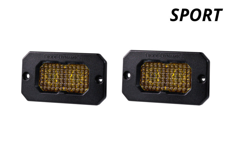 Diode Dynamics Stage Series 2 In LED Pod Sport - Yellow Flood Flush ABL (Pair)