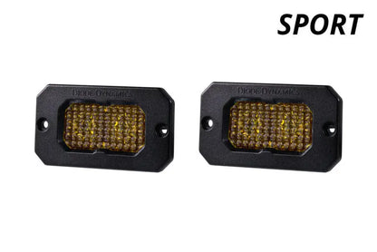 Diode Dynamics Stage Series 2in LED Pod Sport - Yellow Combo Flush ABL (Pair) Diode Dynamics