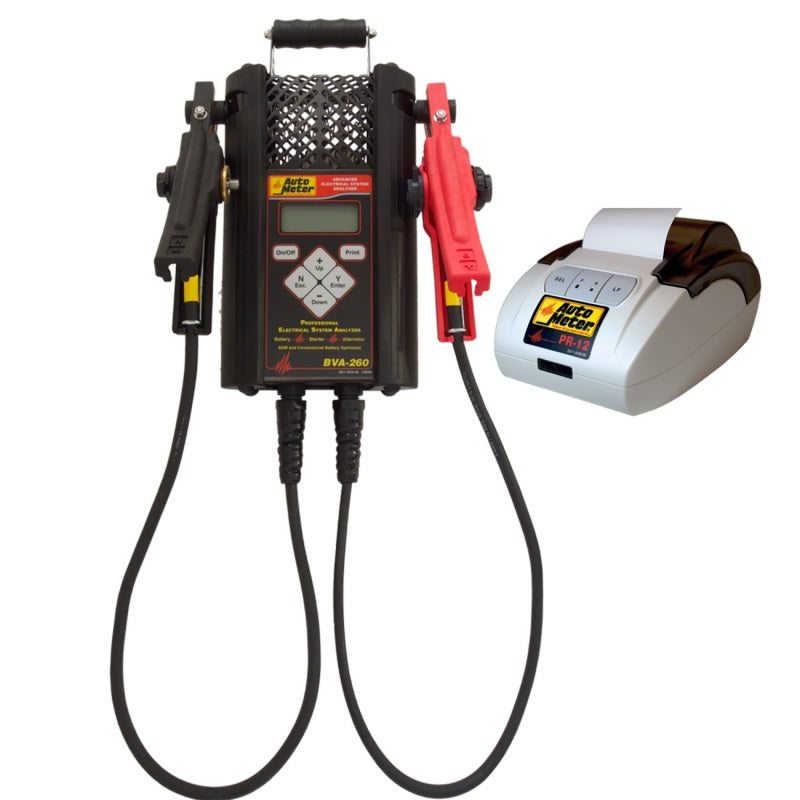 Autometer Handheld Electrical System Analyzer w/120 Amp Load for 6V/12V App w/ PR12 Printer Kit/Case AutoMeter