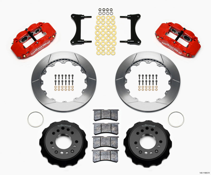 Wilwood Narrow Superlite 6R Front Hat Kit 12.88in Red 93-96 Mazda RX7 Wilwood