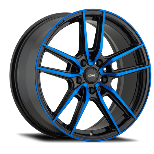 Konig Myth 18x8 5x108 ET43 Gloss Black w/ Blue Tinted Clearcoat - eliteracefab.com