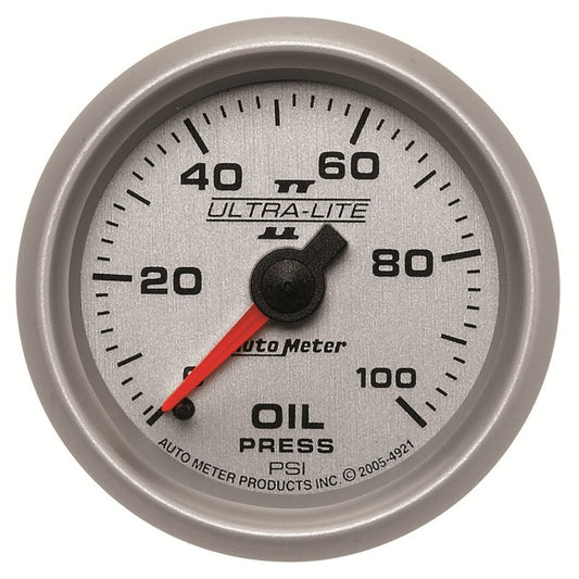 Autometer Ultra-Lite II 52mm 0-100 PSI Mechanical Oil Pressure Gauge 4921