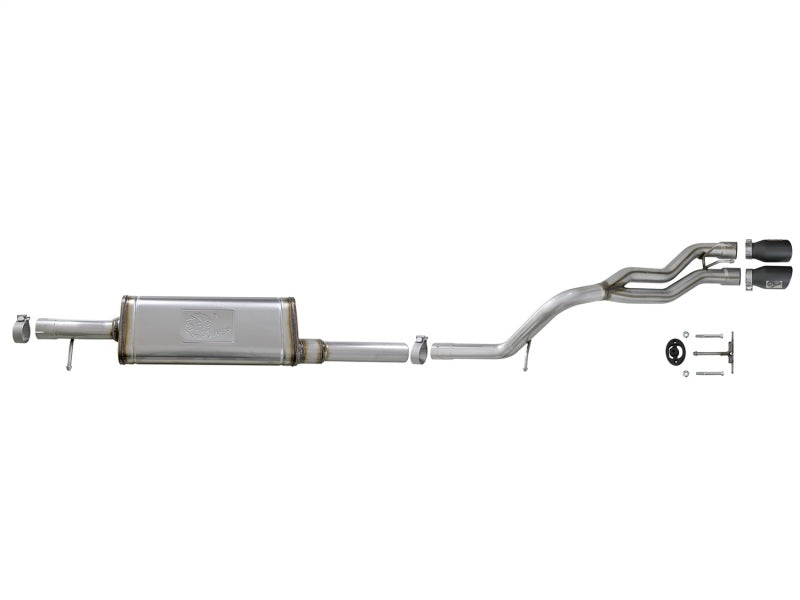 aFe Rebel Series Cat-Back 2.5in Dual Center Exit SS Exhaust w/ Black Tips 07-14 Jeep Wrangler V6 aFe