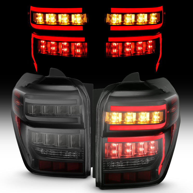 ANZO 2014-2020 Toyota 4Runner T.L Black Housing Smoke Lens Red Light Bar W/Sequential - eliteracefab.com