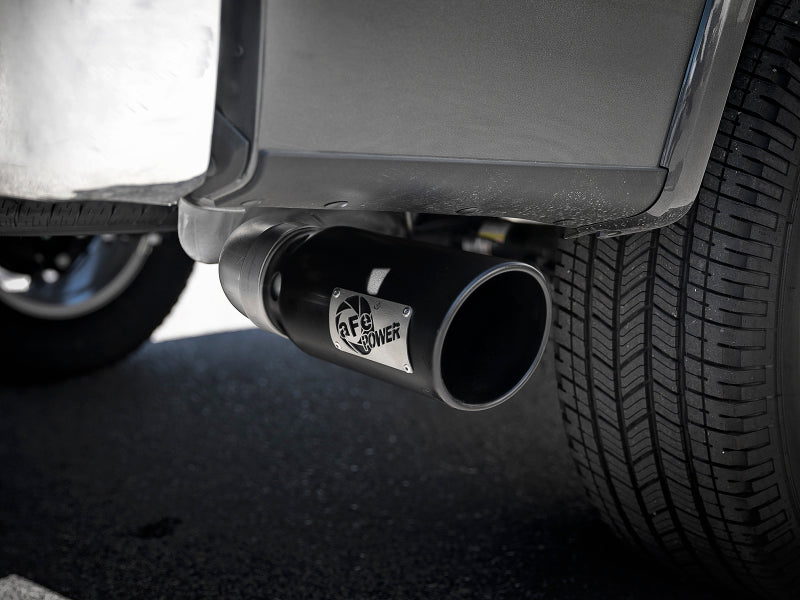 aFe Large Bore-HD 4in 409 SS DPF-Back Exh 18-19 Ford F-150 V6-3.0L (td) w/ Black Tip aFe
