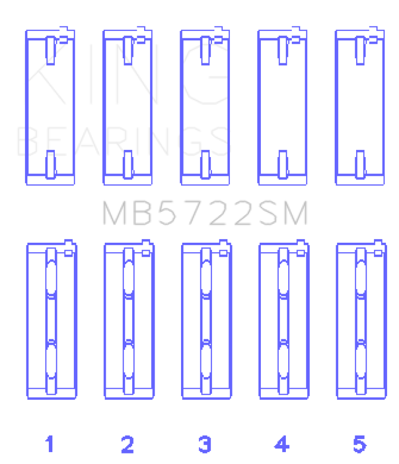 King Mitsubishi 2007+ 4B11T Turbo EVO X (Size +0.25mm) Crankshaft Main Bearing Set